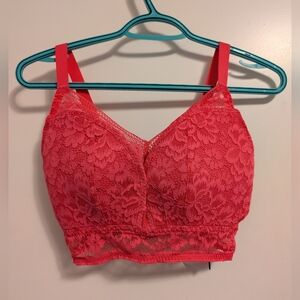 NWT Knix Wireless Lace Bustier - L++ - hot pink